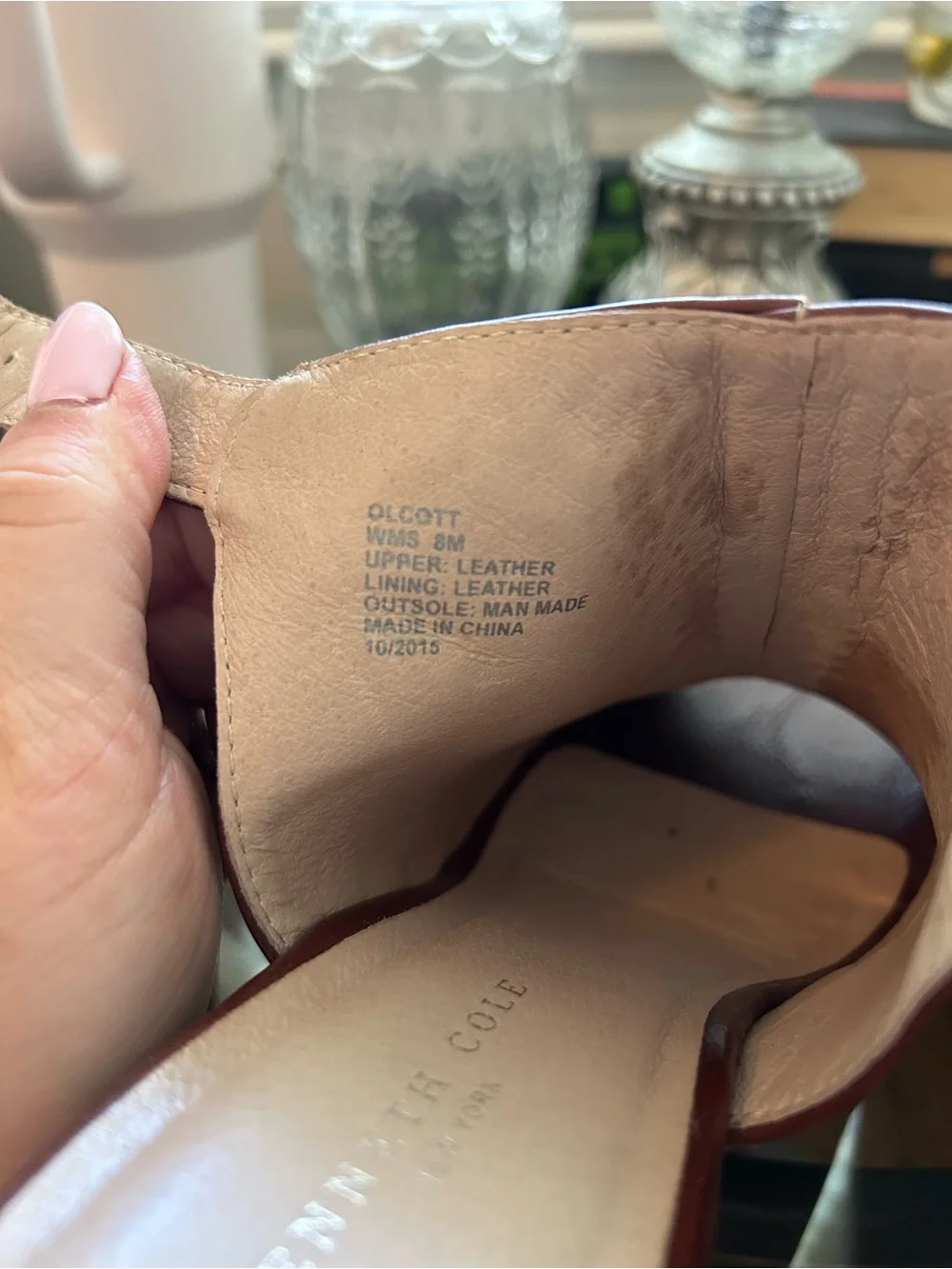 Kenneth Cole Brown Leather Open-Toe Wedge Sandals